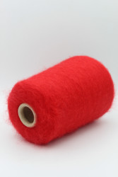 30103 Итальянская бобинная пряжа Mister Joe Wimbledon 46% супер кидмохер,4% меринос, 50% PA, красный, 1000м- фото3