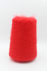 30103 Итальянская бобинная пряжа Mister Joe Wimbledon 46% супер кидмохер,4% меринос, 50% PA, красный, 1000м- фото