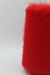 30103 Итальянская бобинная пряжа Mister Joe Wimbledon 46% супер кидмохер,4% меринос, 50% PA, красный, 1000м- фото2