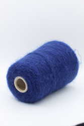 30104 Итальянская бобинная пряжа Lineapiu Visone 38% супер кидмохер,38% меринос, 19% PA, 5% эластан , синий, 1150м- фото3