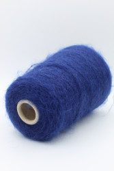 30104 Итальянская бобинная пряжа Lineapiu Visone 38% супер кидмохер,38% меринос, 19% PA, 5% эластан , синий, 1150м- фото4