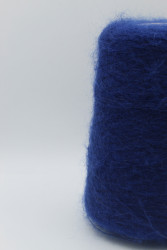 30104 Итальянская бобинная пряжа Lineapiu Visone 38% супер кидмохер,38% меринос, 19% PA, 5% эластан , синий, 1150м- фото2