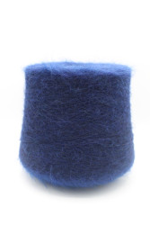 30105 Итальянская бобинная пряжа Lineapiu Visone 38% супер кидмохер,38% меринос, 19% PA, 5% эластан , синий океан, 1150м- фото