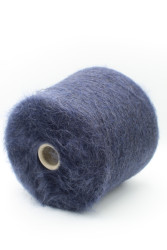 30106 Итальянская бобинная пряжа Lineapiu Visone 38% супер кидмохер,38% меринос, 19% PA, 5% эластан , синий бледный, 1150м- фото3