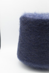 30106 Итальянская бобинная пряжа Lineapiu Visone 38% супер кидмохер,38% меринос, 19% PA, 5% эластан , синий бледный, 1150м- фото2