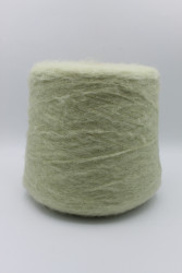 30126 Итальянская бобинная пряжа Lanificio Del Olivo Lapo бэби альпака 32% меринос 27% полиамид 41%, 450м, бледно-салатовый- фото