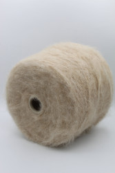 30132 Итальянская бобинная пряжа Lineapiu Bubble бэби альпака 36% экстрафайн меринос 14% полиамид 10%, акрил 40%, 450м,  бежевый- фото3