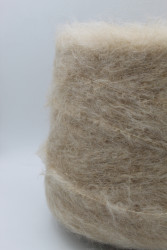 30132 Итальянская бобинная пряжа Lineapiu Bubble бэби альпака 36% экстрафайн меринос 14% полиамид 10%, акрил 40%, 450м,  бежевый- фото2