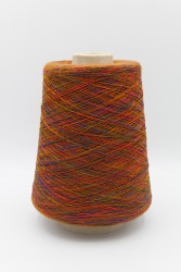 30138 Итальянская бобинная пряжа для вязания меринос 100%, оранжевый/горчичный/жёлтый/фиолетовый,  1700м, Papi Fabio Ametista- фото