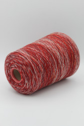 30137 Итальянская бобинная пряжа для вязания меринос 100%, бордовый/красный/белый,  1700м, Papi Fabio Ametista- фото3