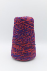 30141 Итальянская бобинная пряжа для вязания меринос 100%, фиолетовый/тёмно-синий/коралл,  1700м, Papi Fabio Ametista- фото