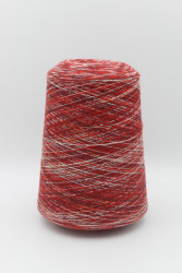 30137 Итальянская бобинная пряжа для вязания меринос 100%, бордовый/красный/белый,  1700м, Papi Fabio Ametista- фото
