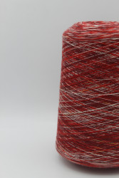 30137 Итальянская бобинная пряжа для вязания меринос 100%, бордовый/красный/белый,  1700м, Papi Fabio Ametista- фото2