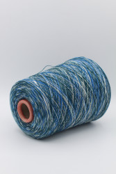 30140 Итальянская бобинная пряжа для вязания меринос 100%, белый/зелёный/синий,  1700м, Papi Fabio Ametista- фото3