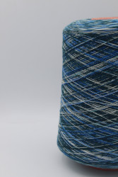 30140 Итальянская бобинная пряжа для вязания меринос 100%, белый/зелёный/синий,  1700м, Papi Fabio Ametista- фото2