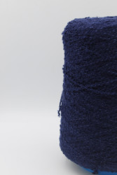 30157 Итальянская бобинная пряжа букле меринос 95%, шелк 5% 300м тёмно-синий Zegna Baruffa Atelier- фото2