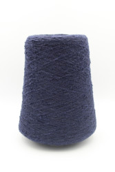 30158 Итальянская бобинная пряжа букле меринос 80%, полиамид 20% 800м тёмно-синий Zegna Baruffa Mousse- фото
