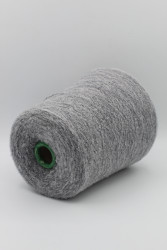 30160 Итальянская бобинная пряжа букле меринос 80%, полиамид 20% 1400м серый меланж Zegna Baruffa Mousse- фото3