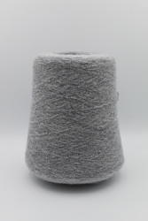30160 Итальянская бобинная пряжа букле меринос 80%, полиамид 20% 1400м серый меланж Zegna Baruffa Mousse- фото