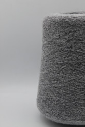 30160 Итальянская бобинная пряжа букле меринос 80%, полиамид 20% 1400м серый меланж Zegna Baruffa Mousse- фото2