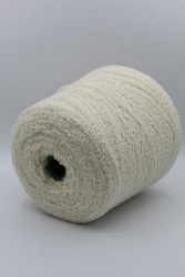 30164 Итальянская бобинная пряжа букле меринос 87%, полиамид 8%, кашемир 5%, 300м кремово-белый Zegna Baruffa Vello Fantasia- фото3