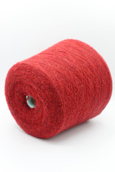 30167 Итальянская бобинная пряжа букле меринос 70%, полиамид 30% 1400м клюквенный на чёрной основе Zegna Baruffa Mousse- фото3