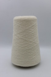 30170 Итальянская бобинная пряжа букле меринос 70%, полиамид 30% 1400м белый Zegna Baruffa Mousse- фото