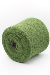 30169 Итальянская бобинная пряжа букле меринос 80%, полиамид 20% 800м зелёный меланж на чёрной основе Zegna Baruffa Mousse- фото3