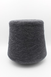 30168 Итальянская бобинная пряжа букле меринос 70%, полиамид 30% 1400м антрацит Zegna Baruffa Mousse- фото