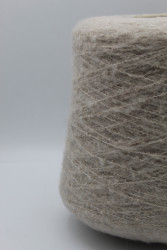 30173 Итальянская бобинная пряжа букле кашемир 12% меринос 73% полиамид 13% эластан 2% , 400м светло-бежевый Linsieme Cloud- фото2