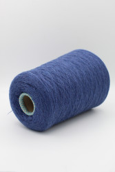 30231 Итальянская бобинная пряжа для вязания меринос 100%, джинсовый синий меланж,  2400м, Cariaggi- фото3