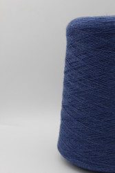 30231 Итальянская бобинная пряжа для вязания меринос 100%, джинсовый синий меланж,  2400м, Cariaggi- фото2