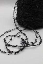 30241 Итальянская бобинная пряжа для вязания Luigi Boldrini  Malfile 40% хлопок, 18% шёлк, 42% вискоза, чёрный 200м/100гр- фото4