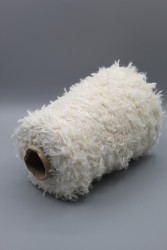 30240 Итальянская бобинная пряжа для вязания Luigi Boldrini  Malfile 40% хлопок, 18% шёлк, 42% вискоза, кремовый 200м/100гр- фото3