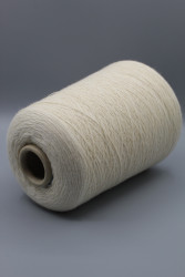 Итальянская бобинная пряжа Monticolore Bonwool меринос 15% хлопок 85% , бело-бежевый 1700м/100гр- фото3