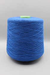 Итальянская бобинная пряжа Monticolore Bonwool меринос 15% хлопок 85% , ярко-синий 1700м/100гр- фото