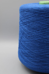 Итальянская бобинная пряжа Monticolore Bonwool меринос 15% хлопок 85% , ярко-синий 1700м/100гр- фото2