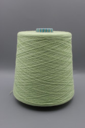 Итальянская бобинная пряжа Monticolore Bonwool меринос 15% хлопок 85% , мятно-салатовый 1700м/100гр- фото