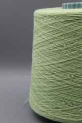 Итальянская бобинная пряжа Monticolore Bonwool меринос 15% хлопок 85% , мятно-салатовый 1700м/100гр- фото2