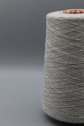 Итальянская бобинная пряжа Monticolore Bonwool меринос 15% хлопок 85% , серый меланж 1700м/100гр- фото2