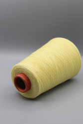 Итальянская бобинная пряжа Monticolore Bonwool меринос 15% хлопок 85% , пастельный жёлтый 1700м/100гр- фото3