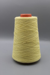 Итальянская бобинная пряжа Monticolore Bonwool меринос 15% хлопок 85% , пастельный жёлтый 1700м/100гр- фото