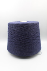 1003528 Итальянская бобинная пряжа кардный кашемир 50% меринос 50% тёмный чернильно-синий 1300м New Mill 50 Green- фото