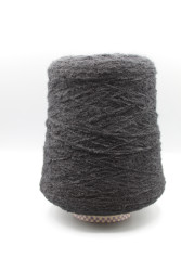 30158 Итальянская бобинная пряжа букле меринос 80%, полиамид 20% 400м чёрный Zegna Baruffa Mousse- фото