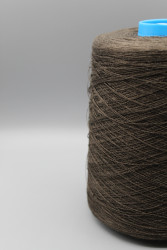 1003449 Итальянская бобинная пряжа 100% лен, тёмно-коричневый меланж 1950м/100гр, Lino Delta- фото2