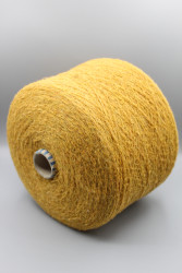 30173-1 Итальянская бобинная пряжа букле меринос 85% ПА 15%, 720м горчично-жёлтый Zegna Baruffa Fenis- фото3