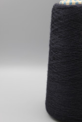 1003499-2 Итальянская бобинная пряжа шелк 30% кашемир 70% 2400м чёрно-синий Zegna Baruffa Gold- фото2