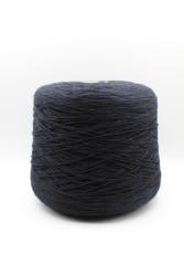 30361 Пряжа для вязания из Италии 100% хлопок Iafil-Organic, 277м/100гр цвет черный+тёмно-синий- фото