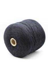 30361 Пряжа для вязания из Италии 100% хлопок Iafil-Organic, 277м/100гр цвет черный+тёмно-синий- фото3