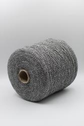 30362 Пряжа для вязания из Италии 95% хлопок 5% паолиамид Pinori Filati Denim, 800м/100гр цвет серый+белый- фото3